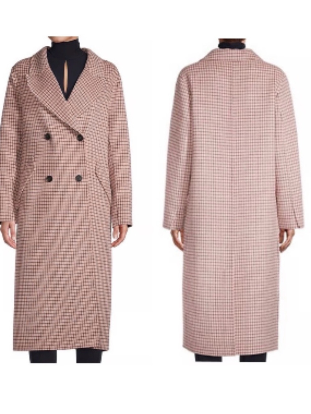 ELIE TAHARI Abbey Double Breasted Wool Acrylic blend Coat size S